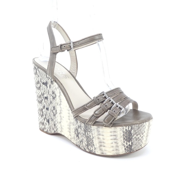 KORS Michael Kors Shoes - Michael Kors Snakeskin Leather Platform Wedge Heel